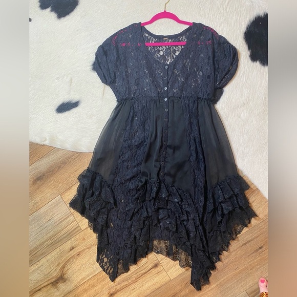 Free People Dresses & Skirts - black Free People whimsigoth tunic dress or mini-dress